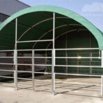 20ft x 20ft x 12ft Livestock Shelter with net sides (Green)